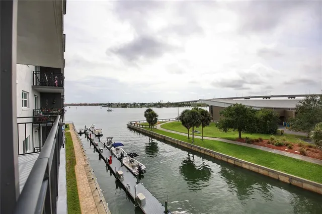 a view of city from a balcony