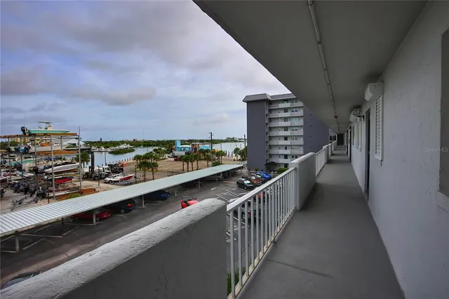 a view of city from a balcony