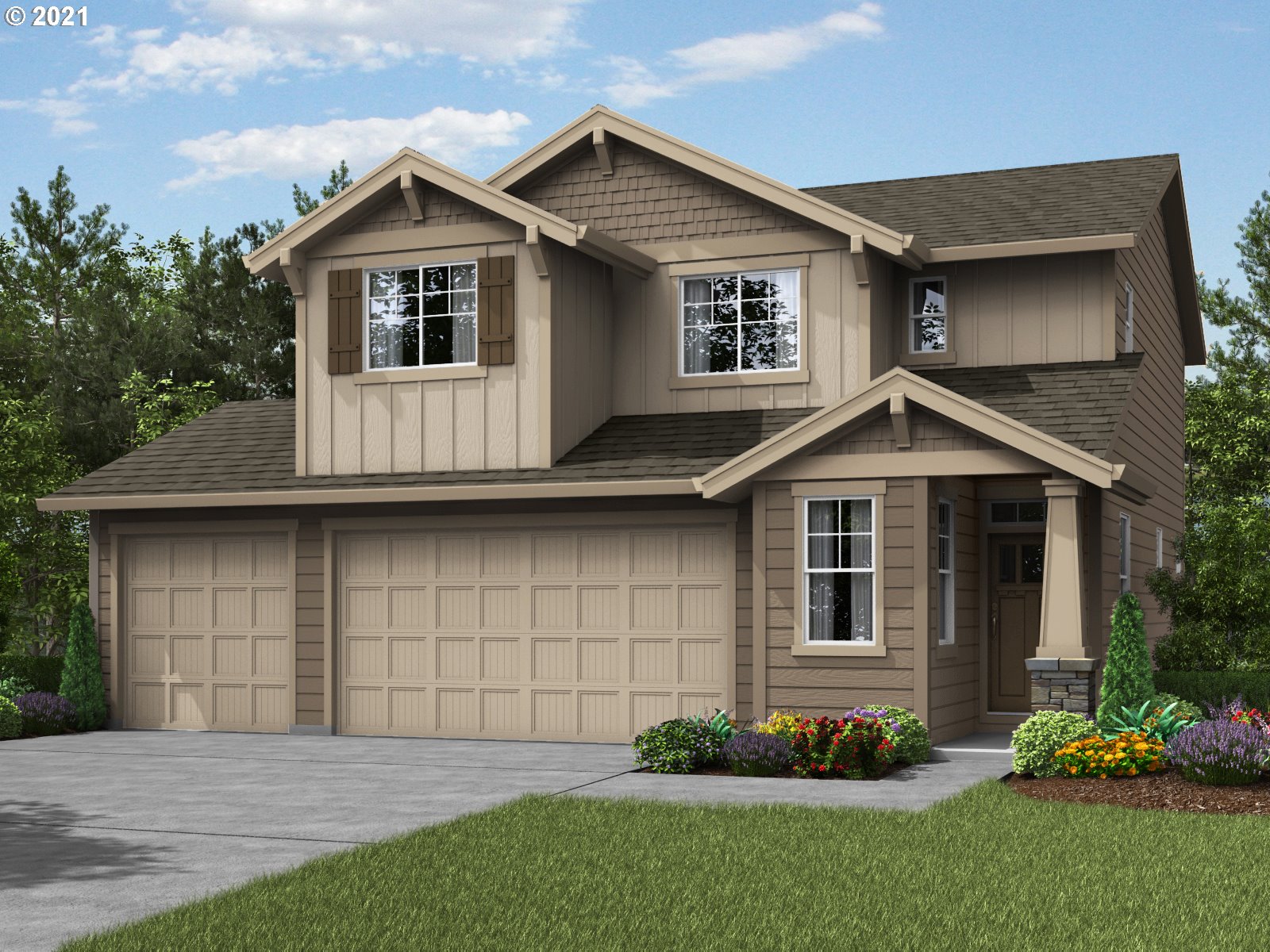 3745 South 42nd Place Ridgefield, WA 98642 - Photo 1 of 23 a front view of a house with a garden