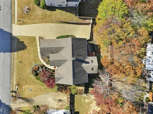 an aerial view of multiple house