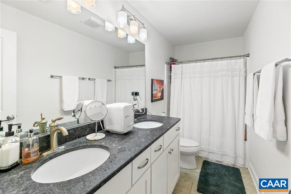 1728 Bending Branch Road Charlottesville, VA 22901 - Photo 30 of 36 a bathroom with double vanity sinks a toilet a mirror and shower
