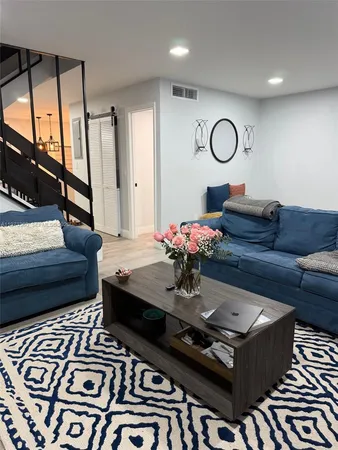 a living room with furniture