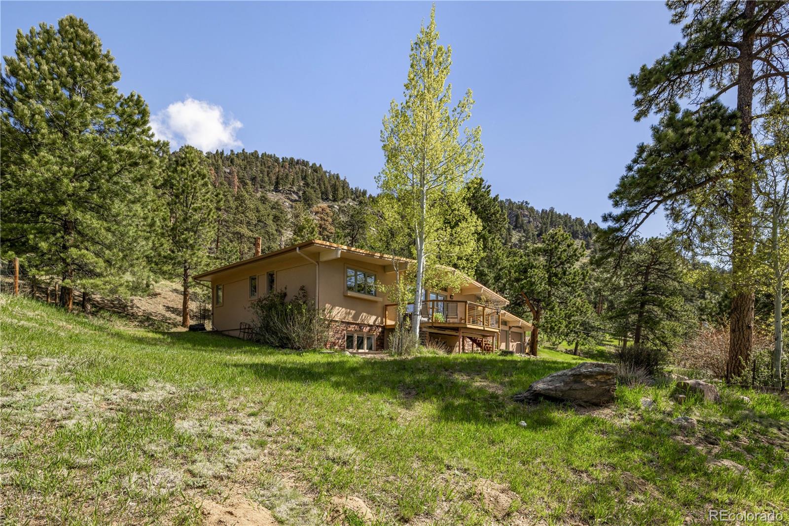 107 Elk Drive Evergreen, CO 80439 - Photo 39 of 45 a view of a house with a yard