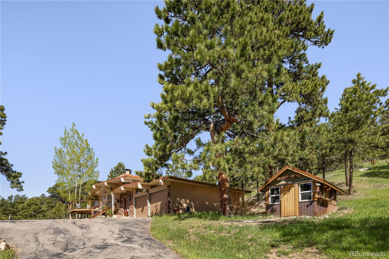 107 Elk Drive Evergreen, CO 80439 - Photo 40 of 45 an aerial view of a house