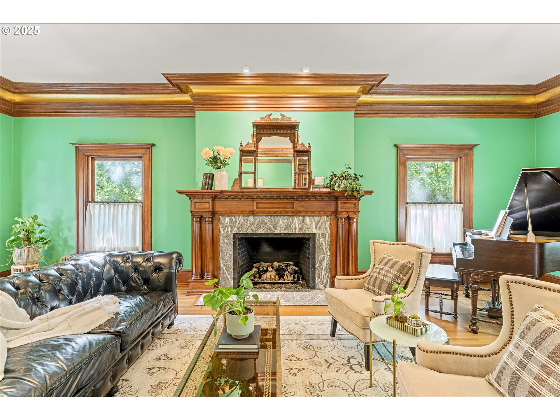 1408 Northeast Knott Street Portland, OR 97212 - Photo 8 of 48 a living room with furniture and a fireplace