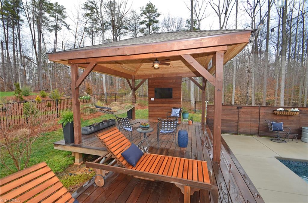 5578 Salem View Road Pfafftown, NC 27040 - Photo 36 of 48 Pavilion and deck
