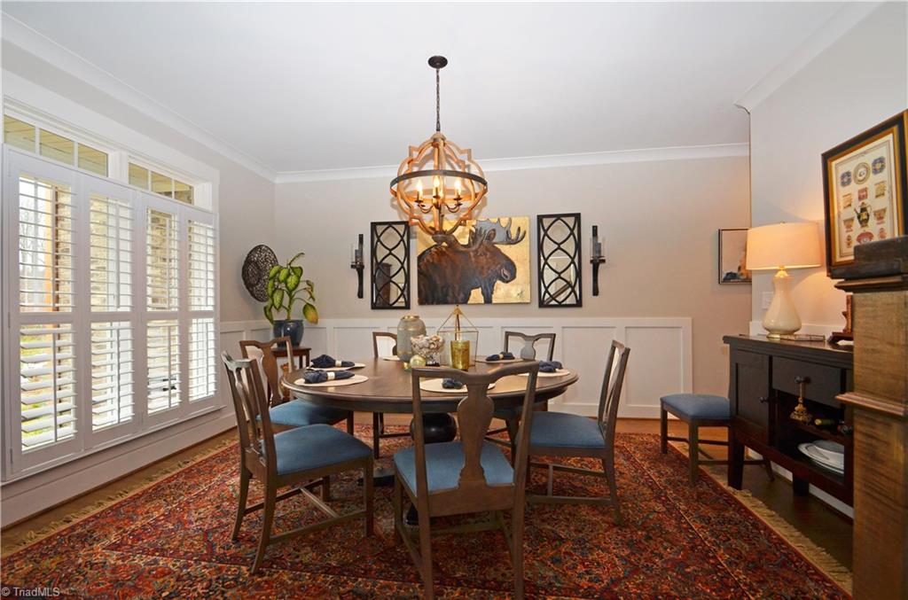 5578 Salem View Road Pfafftown, NC 27040 - Photo 7 of 48 Dining room has large windows with plantation shutters