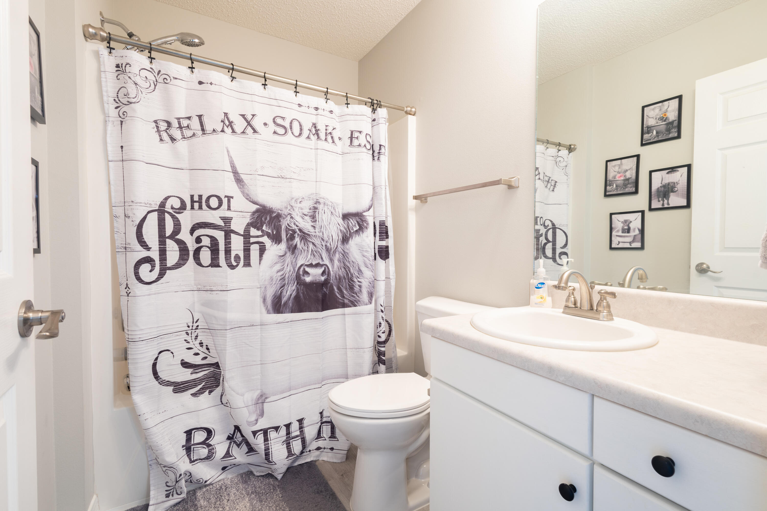 103 Valley View Drive DeFuniak Springs, FL 32433 - Photo 22 of 34 a bathroom with a sink a toilet and a shower curtain