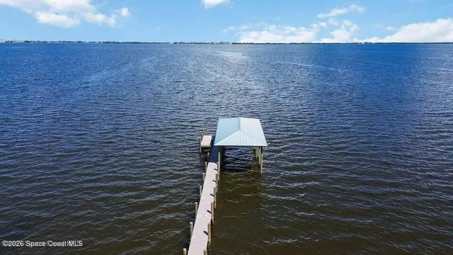 a view of a lake with houses