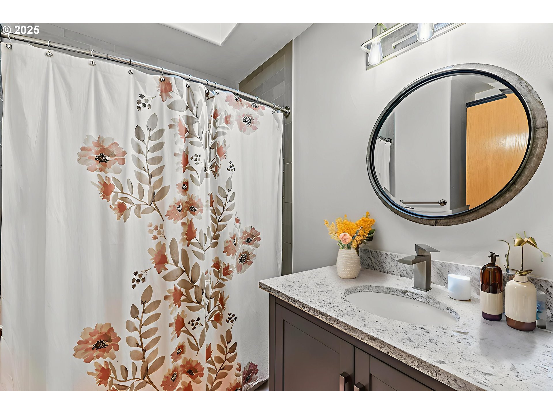 32898 Southwest Keys Landing Way Scappoose, OR 97056 - Photo 17 of 29 a bathroom with a granite countertop sink and a mirror
