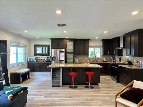 a living room with furniture