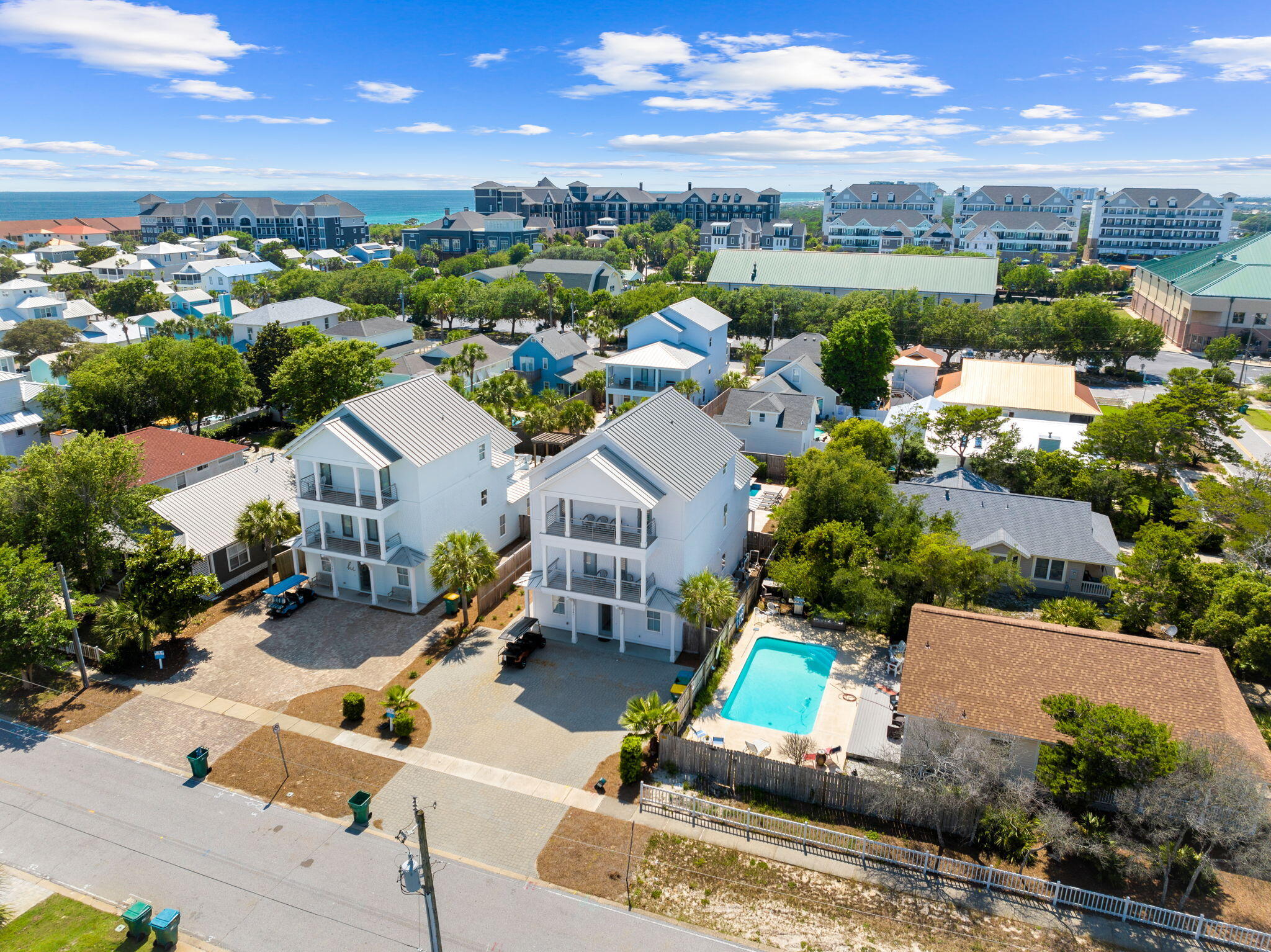 106 Shirah Street Destin, FL 32541 - Photo 87 of 91 an aerial view of a house with a garden and mountain view in back