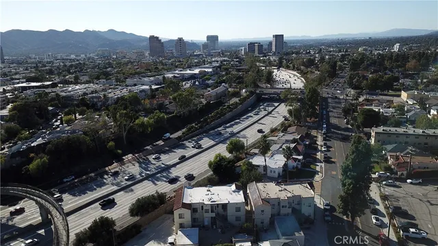 an aerial view of a city
