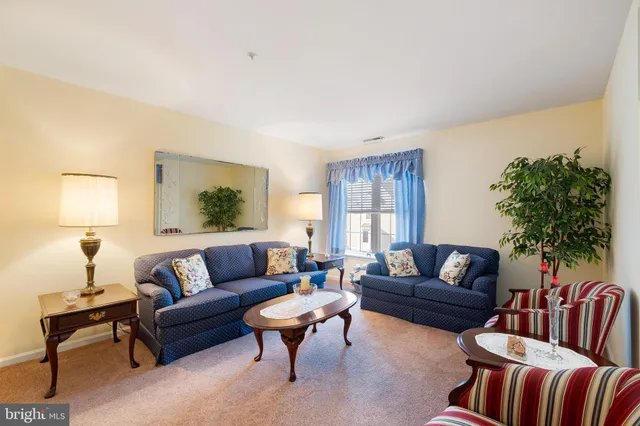 a living room with furniture a lamp a rug and a window