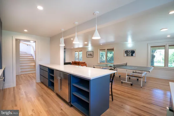 a kitchen with lots of counter top space