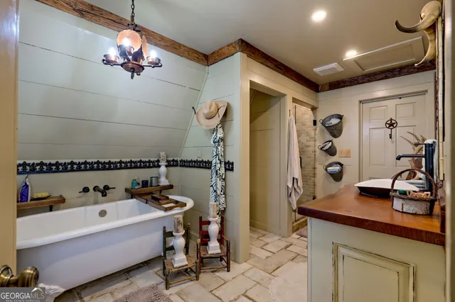 a backyard of a house with lots of green space