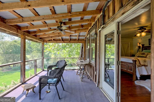 a view of a backyard