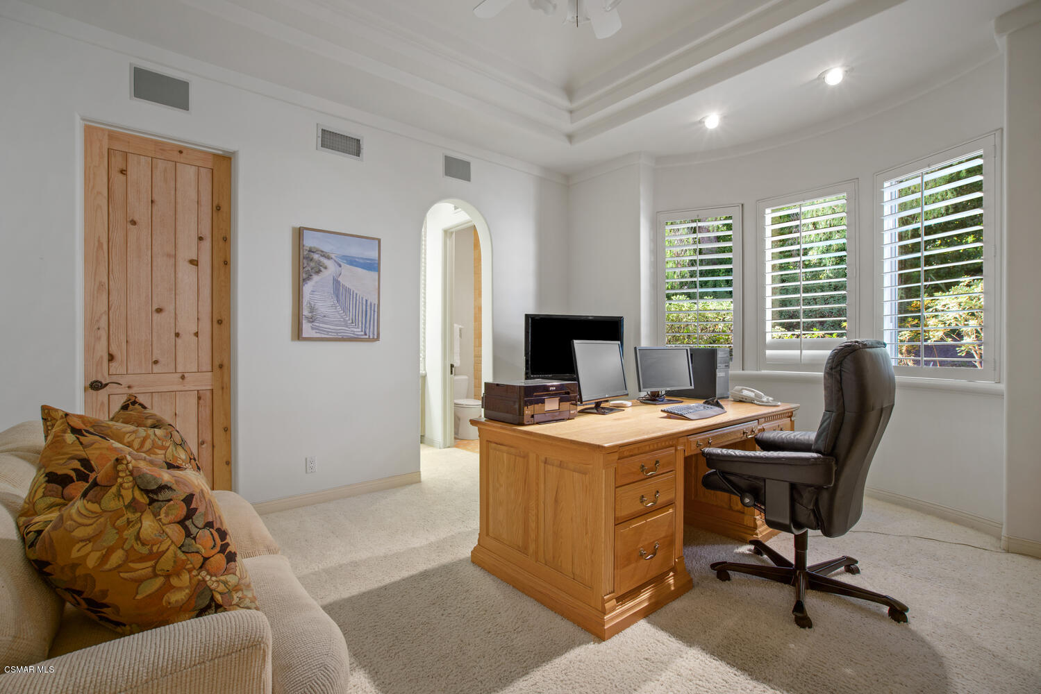 6021 John Muir Road Hidden Hills, CA 91302 - Photo 39 of 74 a view of a workspace with furniture and a window