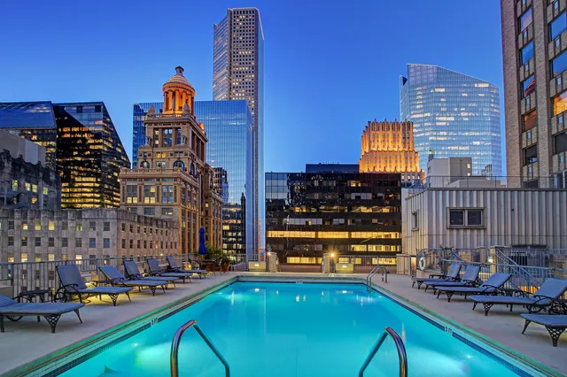 a front view of a building with street view