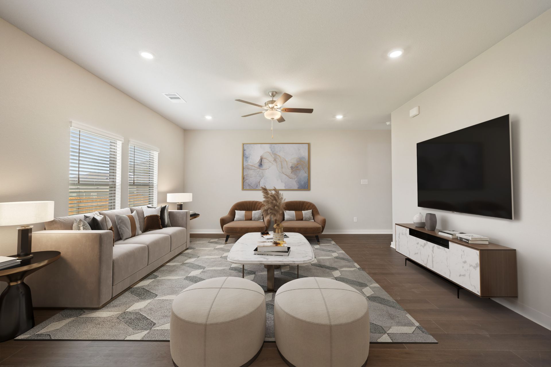 13801 Ryan Range Lane Elgin, TX 78621 - Photo 3 of 28 Open Concept Family Room - Virtually Staged
