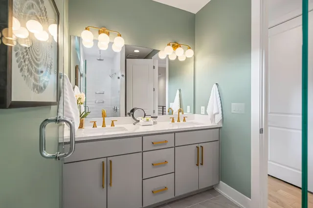 a bathroom with a shower