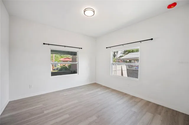 an empty room with a window