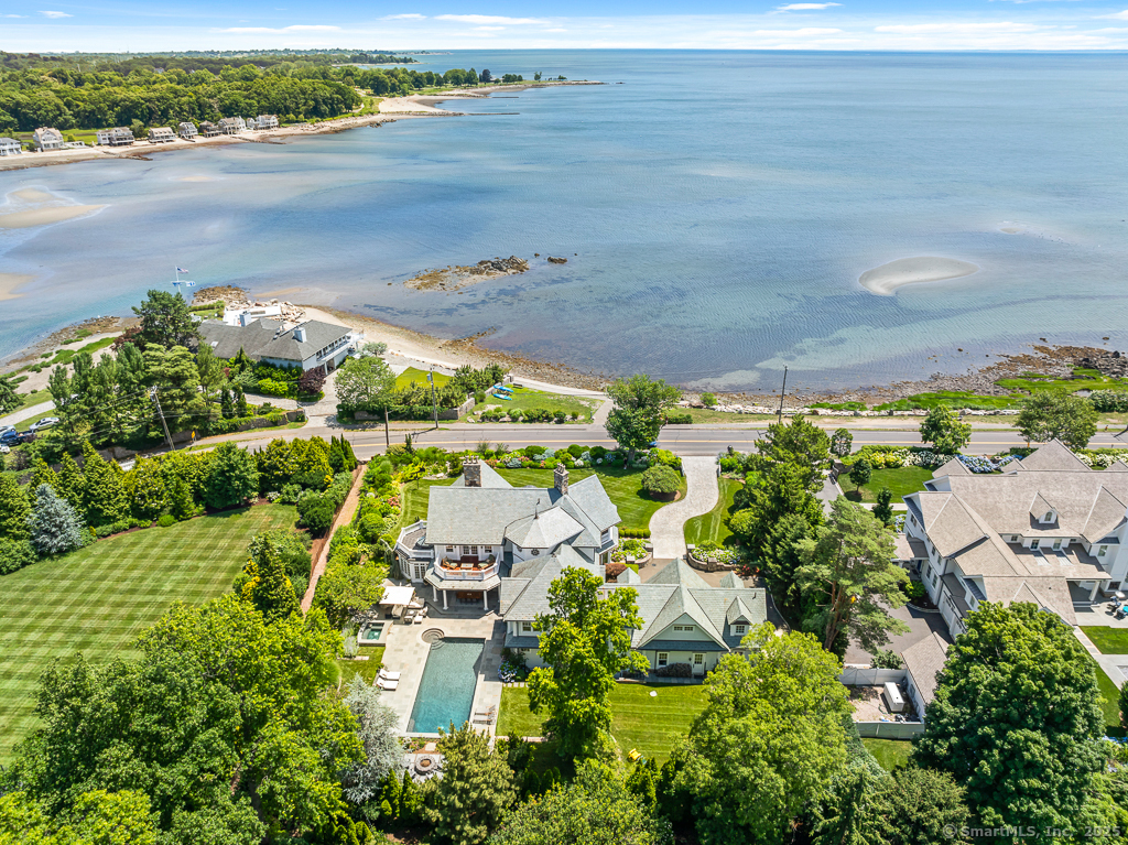 260 Hillspoint Road Westport, CT 06880 - Photo 3 of 40 an aerial view of a house with a lake view