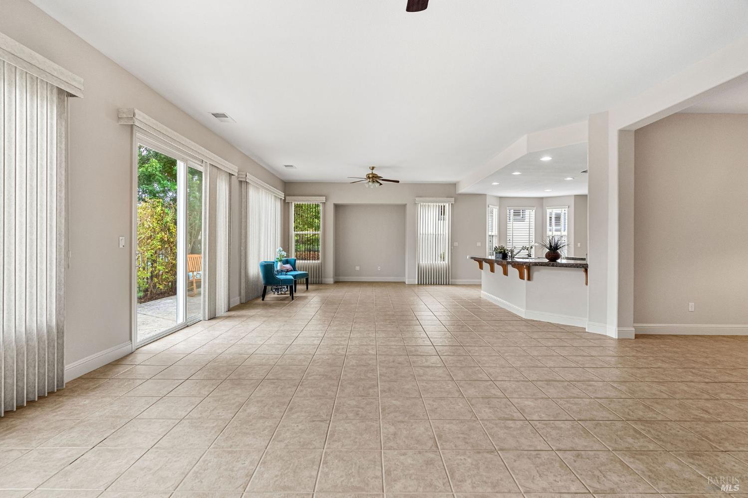 408 Willow Brook Way Rio Vista, CA 94571 - Photo 6 of 79 living room with tile floors and ceiling fans
