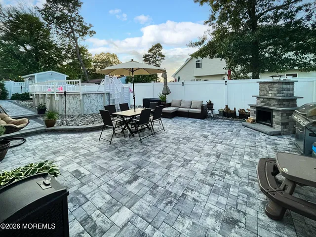 an outdoor space with patio