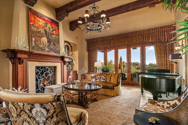 a kitchen with a sink and a large window