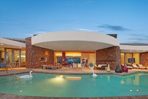 a view of a lake with a mountain