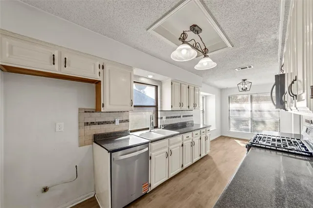 a kitchen with a stove a sink and a refrigerator