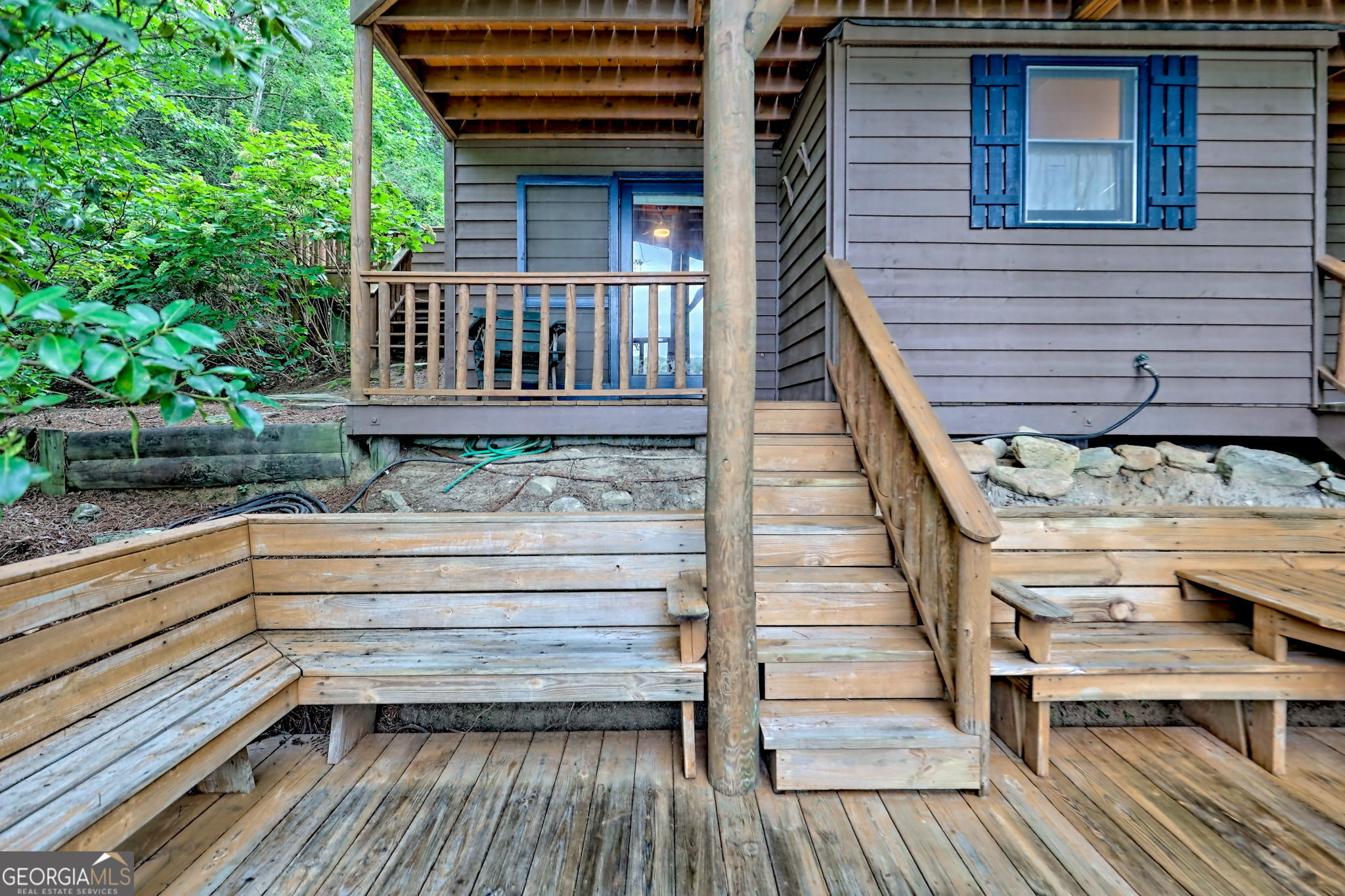 3019 Moccasin Creek Road Clarkesville, GA 30523 - Photo 53 of 72 a view of backyard with deck and wooden floor