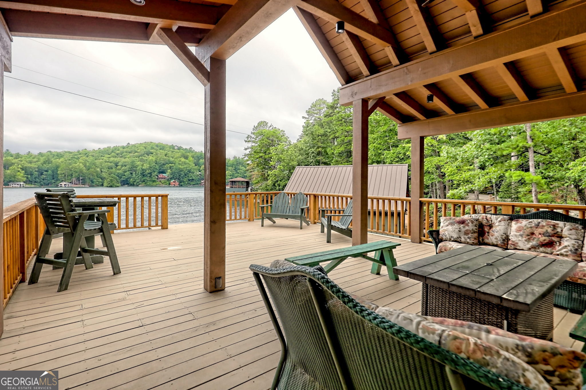 3019 Moccasin Creek Road Clarkesville, GA 30523 - Photo 63 of 72 a view of a patio with wooden floor