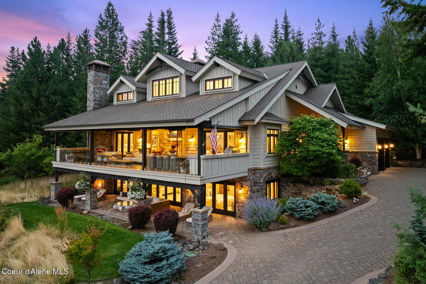 7656 South Buckrail Road Harrison, ID 83833 - Photo 2 of 62 Aerial_Estate153_Twilight-2