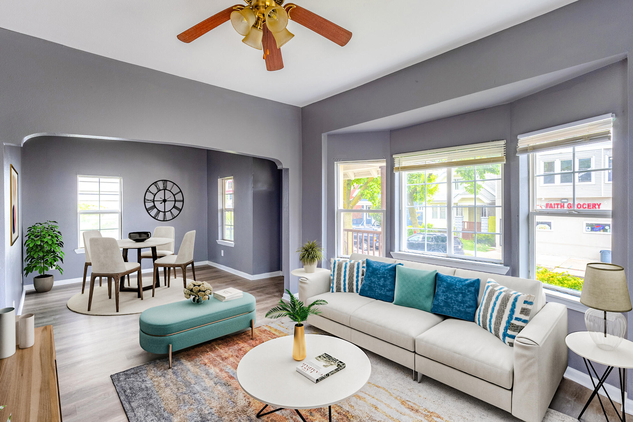 Living/dining room-virtually staged