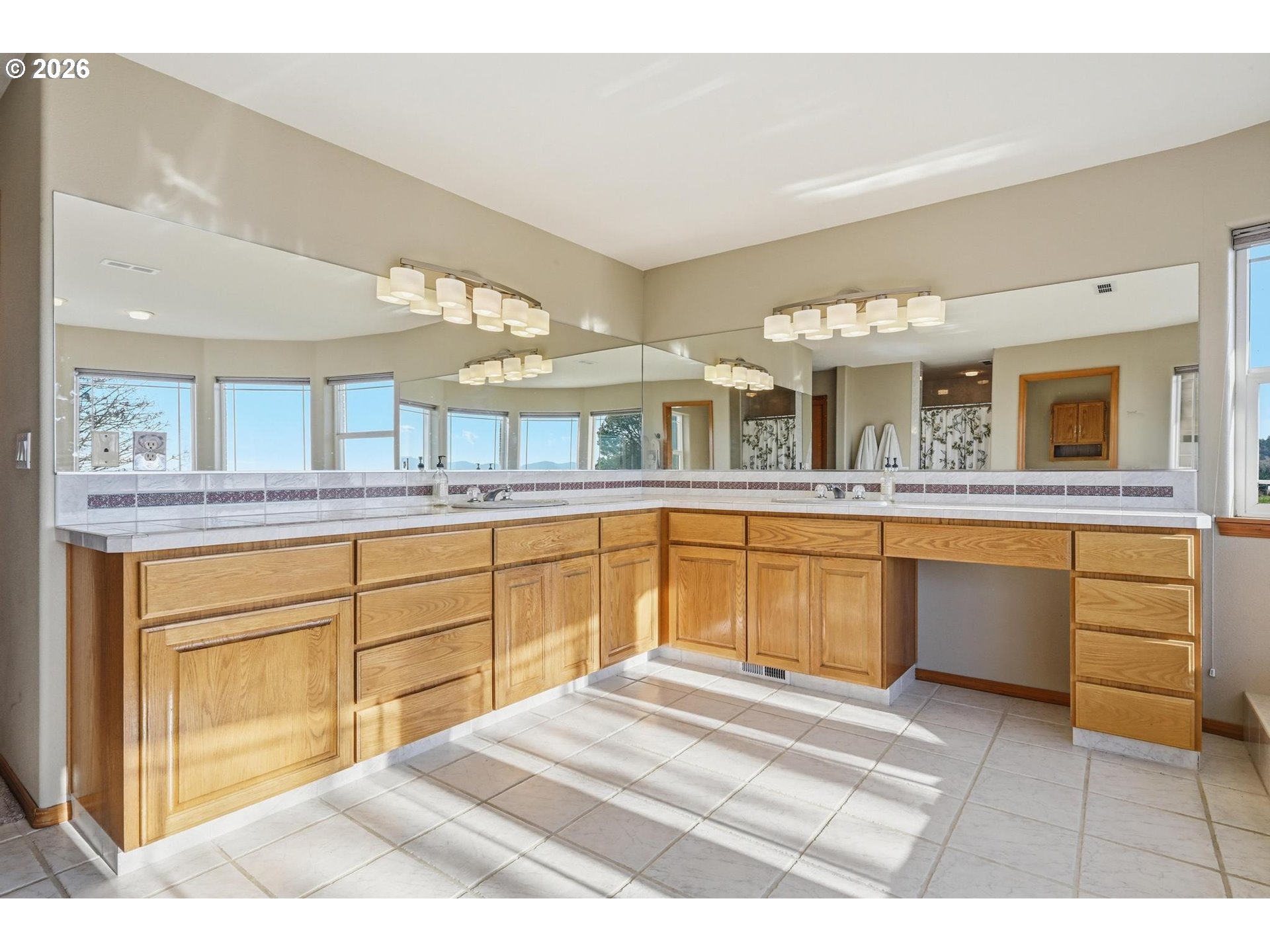 15682 Northeast Yamhill Road Yamhill, OR 97148 - Photo 34 of 47 a spacious bathroom with a sink and a mirror