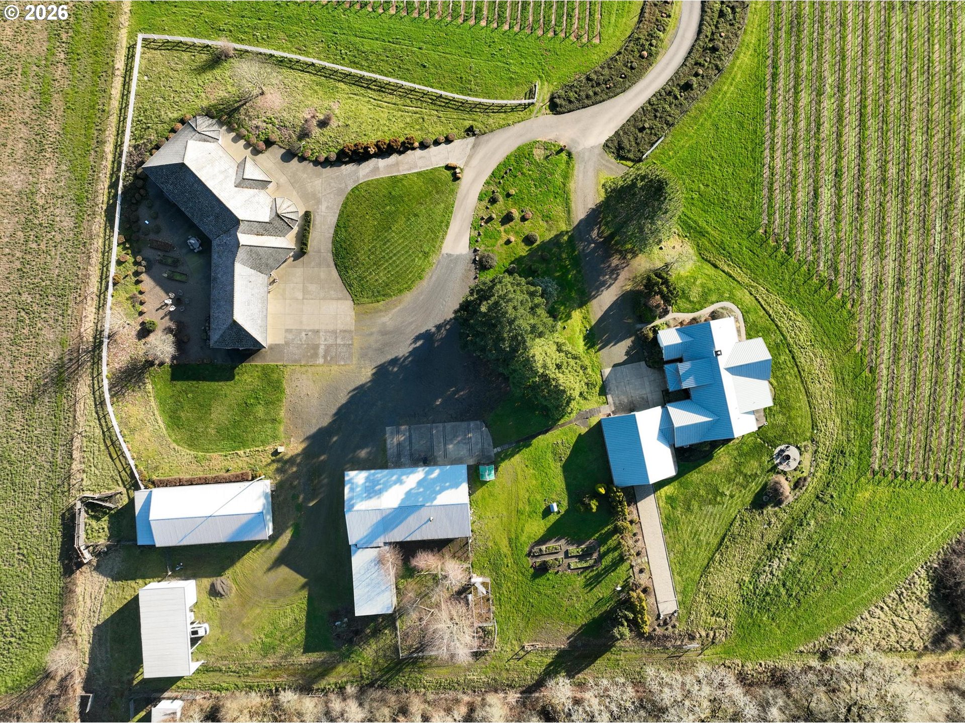 15682 Northeast Yamhill Road Yamhill, OR 97148 - Photo 42 of 47 an aerial view of a house with a swimming pool