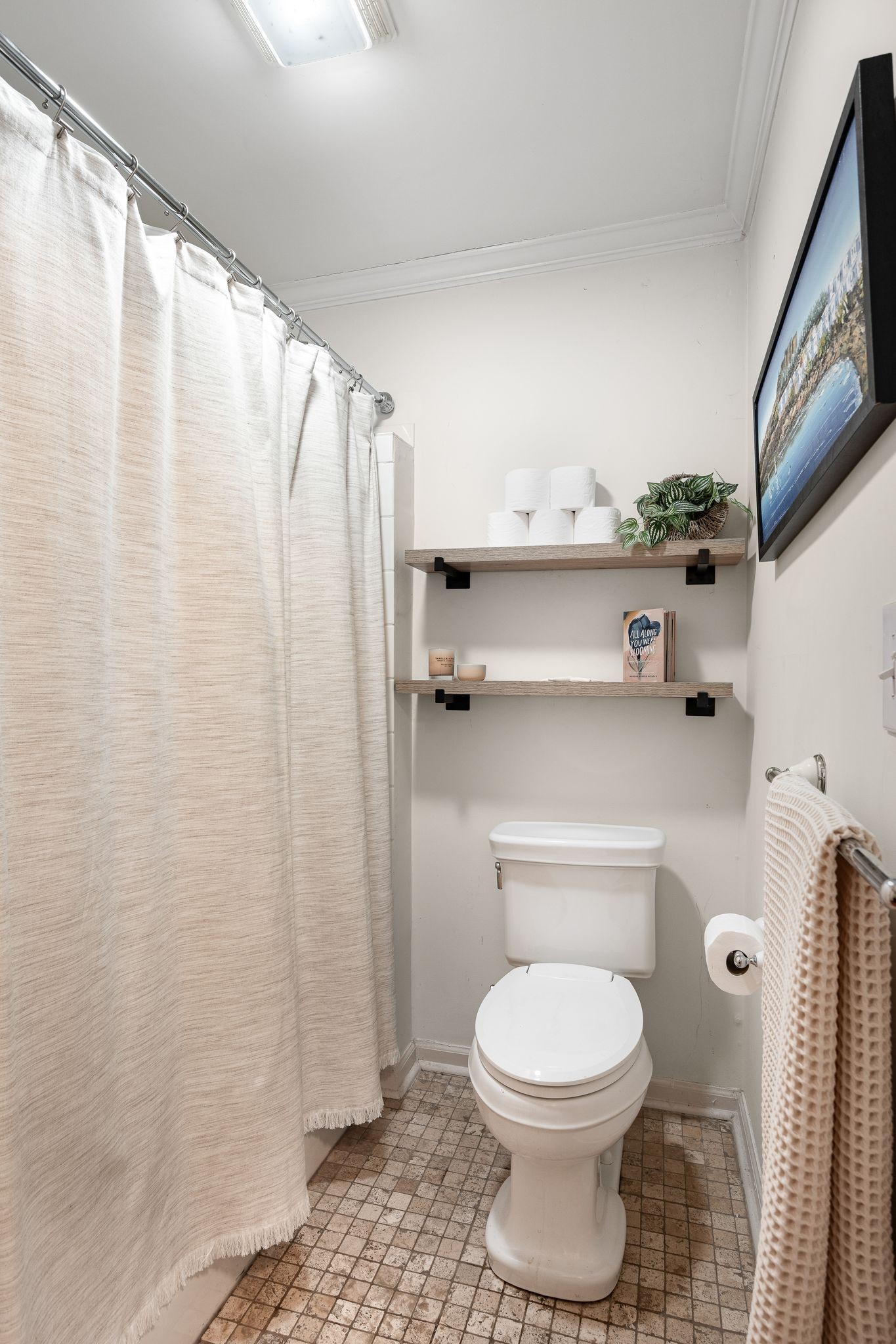 311 West 13th Street Columbia, TN 38401 - Photo 24 of 47 a bathroom with a toilet and a shower curtain
