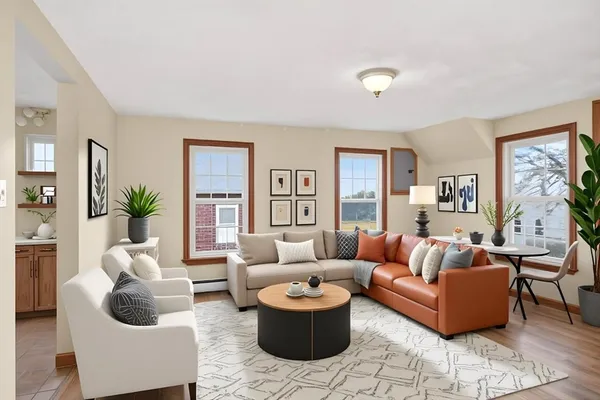 a living room with furniture and a couch