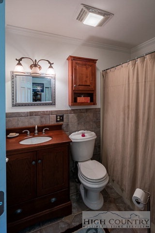 1762 Hidden Spring Road West Jefferson, NC 28694 - Photo 14 of 46 a bathroom with a toilet a sink and a mirror