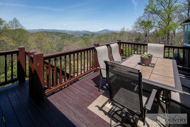 1762 Hidden Spring Road West Jefferson, NC 28694 - Photo 16 of 46 a view of a balcony with wooden floor and outdoor seating
