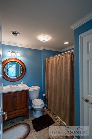 1762 Hidden Spring Road West Jefferson, NC 28694 - Photo 29 of 46 a bathroom with a toilet a sink and a mirror