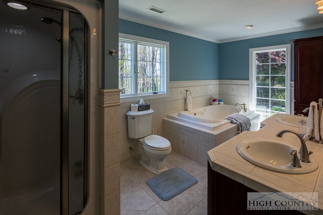 1762 Hidden Spring Road West Jefferson, NC 28694 - Photo 7 of 46 a bathroom with a toilet sink and mirror