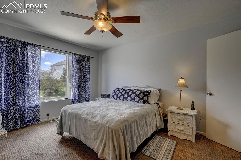 12593 Pine Valley Circle Peyton, CO 80831 - Photo 9 of 17 Carpeted bedroom featuring baseboards and ceiling fan