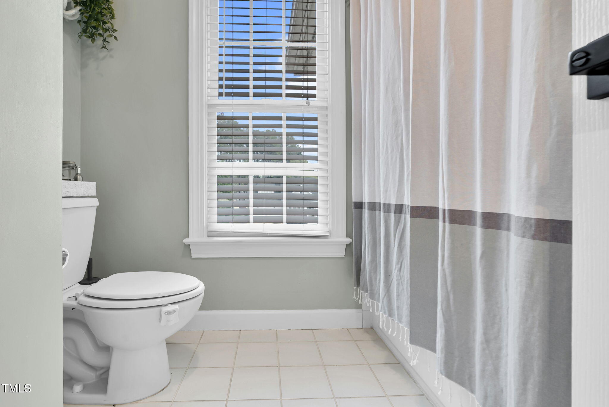 1113 Colonial Club Road Wake Forest, NC 27587 - Photo 28 of 41 a bathroom with a toilet and a shower curtain