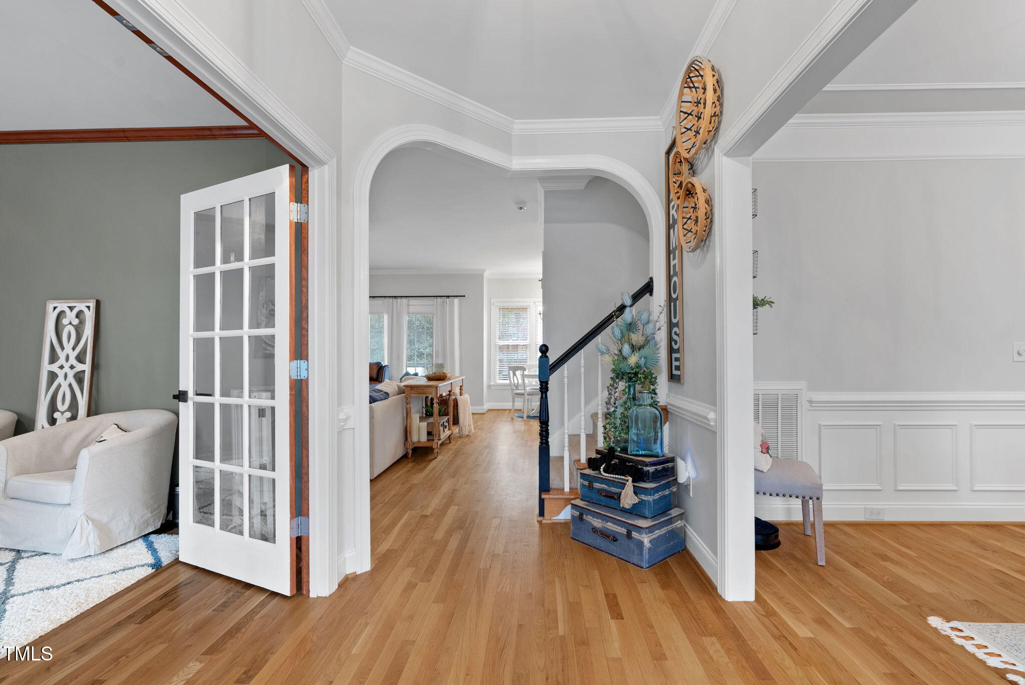 1113 Colonial Club Road Wake Forest, NC 27587 - Photo 5 of 41 a living room with furniture and a wooden floor