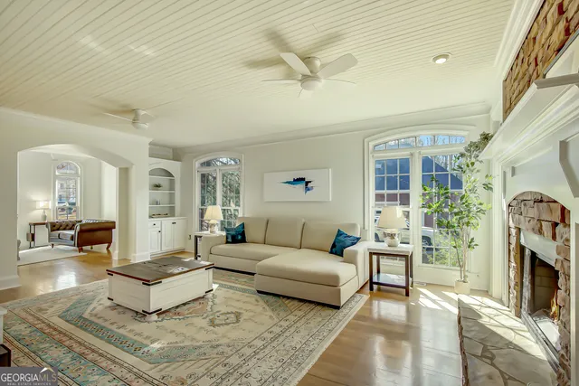 a workspace with furniture and window