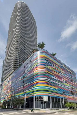 a front view of a multi story building