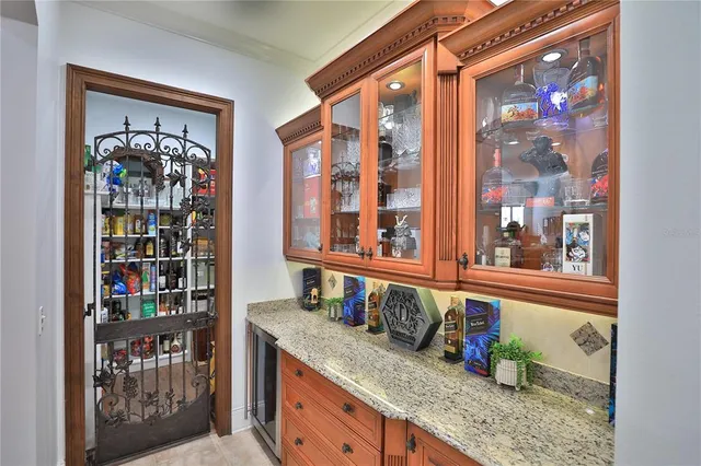 a kitchen with lots of counter top space